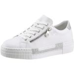 Weiße Rieker Low Sneaker in Normalweite aus Leder leicht für Damen Größe 42 mit Absatzhöhe 3cm bis 5cm 