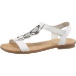Reduzierte Weiße Rieker Sandaletten mit Riemchen aus Kunstleder Größe 43 für den für den Sommer 