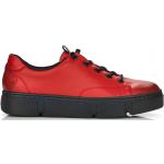 Rieker, Rote Ledersneaker für Frauen Red, Damen, Größe: 40 EU