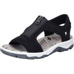 Reduzierte Schwarze Rieker Sandaletten mit Reißverschluss in Normalweite aus Textil Größe 42 für den für den Sommer 