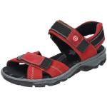 Rote Rieker Outdoor-Sandalen mit Riemchen aus Nubukleder für Damen Größe 37 für den für den Sommer 