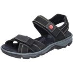 Schwarze Rieker Outdoor-Sandalen mit Riemchen aus Nubukleder für Damen Größe 37 für den für den Sommer 