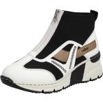 Schwarze Casual Rieker High Top Sneaker & Sneaker Boots mit Reißverschluss in Normalweite aus Leder für Damen 