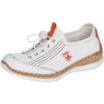 Weiße Rieker Low Sneaker mit Schnellverschluss in Normalweite aus Textil für Damen Größe 41 