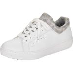 Weiße Rieker Low Sneaker ohne Verschluss in Normalweite aus Leder Leicht für Damen Größe 42 mit Absatzhöhe bis 3cm 