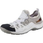 Weiße Rieker Slip-on Sneaker ohne Verschluss aus Textil für Damen Größe 42 