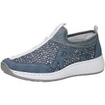 Blaue Rieker Slip-on Sneaker mit Glitzer ohne Verschluss aus Textil für Damen Größe 40 für den für den Winter 
