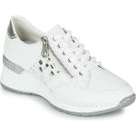 Weiße Rieker Low Sneaker für Damen Größe 36 mit Absatzhöhe 3cm bis 5cm 