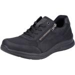 Schwarze Rieker Low Sneaker mit Reißverschluss in Normalweite aus Textil für Herren Größe 47 