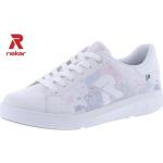 Weiße Rieker Evolution Low Sneaker in Normalweite aus Glattleder leicht für Damen Größe 43 mit Absatzhöhe bis 3cm 