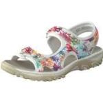 Reduzierte Weiße Blumenmuster Rieker Outdoor-Sandalen mit Klettverschluss für Damen Größe 40 für den für den Sommer 