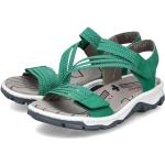 Grüne Rieker Outdoor-Sandalen mit Riemchen in Schmalweite aus Kunstleder für Damen Größe 42 für den für den Sommer 