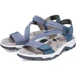 Reduzierte Blaue Rieker Outdoor-Sandalen mit Riemchen in Schmalweite aus Kunstleder für Damen Größe 42 für den für den Sommer 