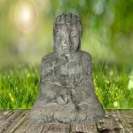 Riesiger Buddha aus grauem Granit - Japanischer Garten Rokkaku Yukimi Kasuga Pagode