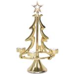 Goldene 37 cm Adventsleuchter glänzend aus Metall 