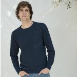 Hellblaue Nachhaltige Herrenpullover aus Baumwolle Größe XL für den für den Frühling 