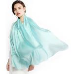 Türkise Unifarbene Elegante Pashmina-Schals aus Chiffon für Damen Größe L für den für den Sommer 