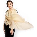Beige Unifarbene Elegante Pashmina-Schals aus Chiffon für Damen Größe L für den für den Sommer 