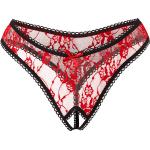 Rote Blumenmuster Sexy Rimba Strings Ouvert aus Spitze 