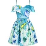 Reduzierte Blaue Blumenmuster RINASCIMENTO Mini Kurze Abendkleider aus Polyester für Damen Größe L 