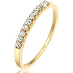 Goldene Elegante Runde Goldringe aus Gold 9 Karat mit Diamant mit Zertifikat für Damen Größe 54 