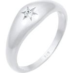 Silberne Sterne Elli Siegelringe poliert handgemacht für Damen Größe 52 
