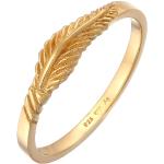 Goldene Boho Elli Runde Goldringe aus Gold handgemacht für Damen Größe 54 