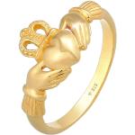 Goldene Elli Runde Claddagh Ringe für Damen 