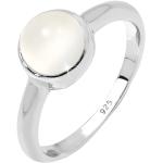 Weiße Elegante Elli Runde Mondstein Ringe glänzend für Damen Größe 56 