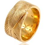 Goldene Vintage Kuzzoi Runde Goldringe aus Gold handgemacht für Herren Größe 60 