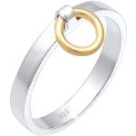 Silberne Elli Runde Bicolor Ringe handgemacht für Damen Größe 56 