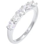 Silberne Elli Ringe mit Herz handgemacht für Damen Größe 56 zum Valentinstag 