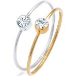 Silberne Elli Bicolor Ringe vergoldet für Damen Größe 46 