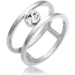 Silberne Elli Ringe mit Herz handgemacht für Damen Größe 58 