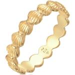 Goldene Maritime Elli Runde Goldringe aus Gold handgemacht für Damen Größe 62 