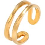 Goldene Elli Runde Vergoldete Ringe vergoldet handgemacht für Damen 