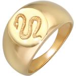 Goldene Elli Runde Goldringe mit Schlangenmotiv aus Gold handgemacht für Damen Größe 54 