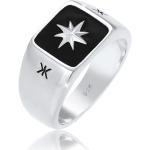 Reduzierte Silberne Sterne Elegante Rechteckige Siegelringe aus Silber für Herren Größe 60 