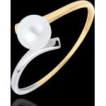 Reduzierte Goldene Edenly Perle Goldringe aus Gold mit Echte Perle für Damen 