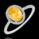 Gelbe Edenly Citrin Ringe aus Weißgold 18 Karat mit Citrin für Damen 