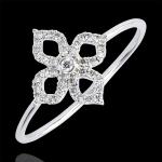 Reduzierte Blumenmuster Minimalistische Edenly Diamantringe mit Blumenmotiv aus Weißgold 9 Karat mit Diamant für Damen 