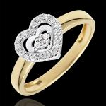 Weiße Edenly Ringe mit Herz aus Gelbgold mit Diamant für Damen zum Valentinstag 