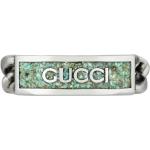 Hellblaue Elegante Gucci Herrenringe mit Ländermotiv aus Silber 