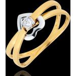 Reduzierte Weiße Edenly Ringe mit Herz aus Gelbgold mit Diamant für Damen 