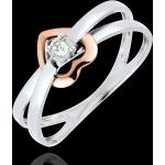 Reduzierte Goldene Edenly Ringe mit Herz aus Rosegold mit Diamant für Damen 