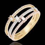 Reduzierte Goldene Edenly Tricolor Ringe aus Rosegold mit Diamant für Damen 