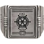 Silbergraue Maritime Cai Jewels Rechteckige Siegelringe matt aus Silber für Herren Größe 60 