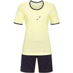 Gelbe RINGELLA Pyjamas kurz aus Baumwolle für Damen Größe M 