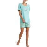 Reduzierte Mintgrüne Kurzärmelige RINGELLA Damenschlafanzüge & Damenpyjamas aus Baumwolle Größe L 