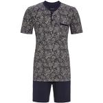 Marineblaue RINGELLA Pyjamas kurz für Herren Übergrößen 